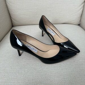 New Jimmy Choo Romy 60 Patent Leather Black Heels 39.5
